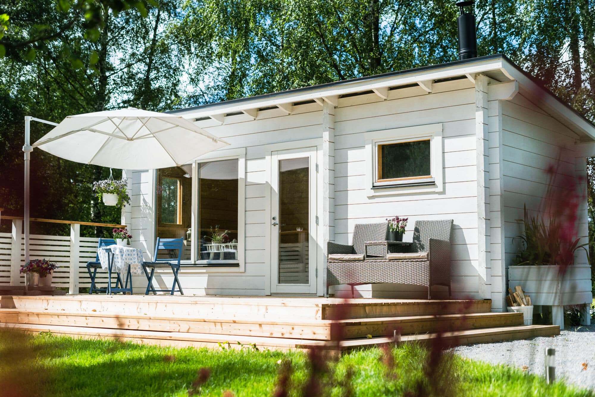 Ehta Pihasauna 16 valkoisena on klassinen ja ajaton valinta, joka sopii monenlaiseen ympäristöön.