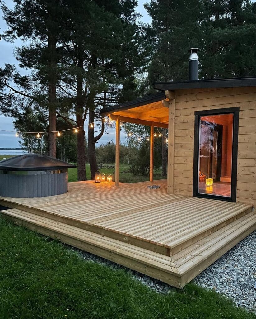 Sauna 24 etukatoksella ja lyhytnurkilla