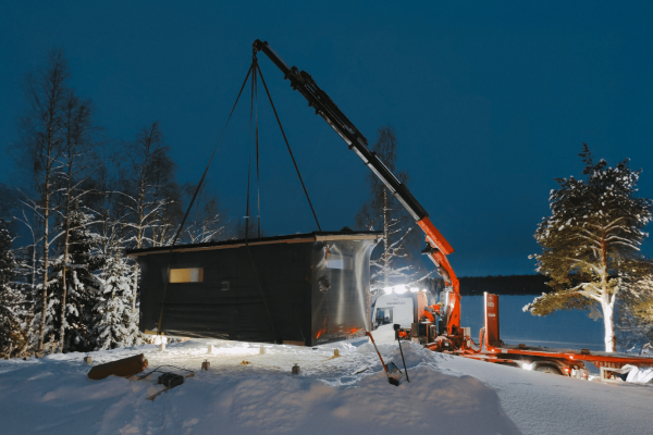 Ehta saunamökin talvitoimitus